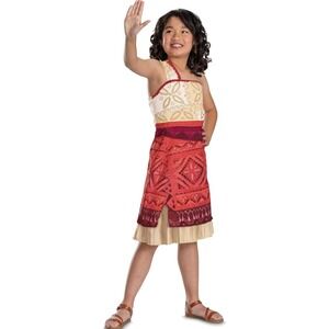 NEW Disney Moana‎ 2 Girls Dress Costume Small Size 4-6 Pretend Play Halloween